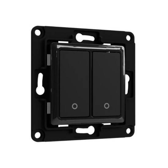 Shelly Wall Switch 2 - Wandtaster 2-fach Einsatz, Schwarz