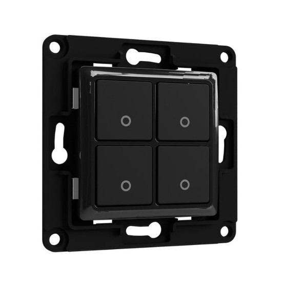 Shelly Wall Switch 4 - Wandtaster 4-fach Einsatz, Schwarz