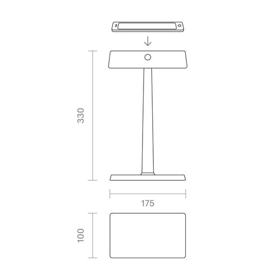 SIGOR Nucharge Akku-Tischleuchte schwarz 2,5W 2700K IP54 Ra85 dimmbar