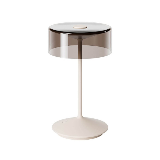 SIGOR Akku-Glasleuchte Numotion 265mm dünenbeige Tischleuchte 2,2W FlexMood 2200K/2700K IP54 Ra85 dimmbar