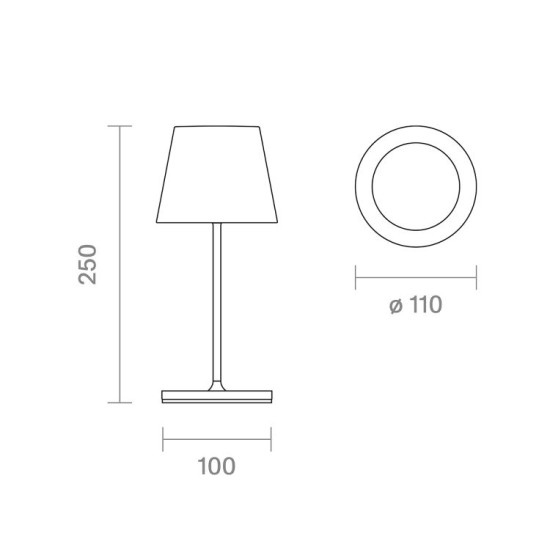 SIGOR Akku-Tischleuchte Nuindie USB-C mini 25cm bronzefarben 2,2W FlexMood 2200K/2700K IP54 dimmbar