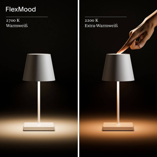 SIGOR 4548101 Akku-Tischleuchte Nuindie mini 25cm rosegold 2,2W FlexMood USB-C 2200K/2700K IP54 Ra85 dimmbar