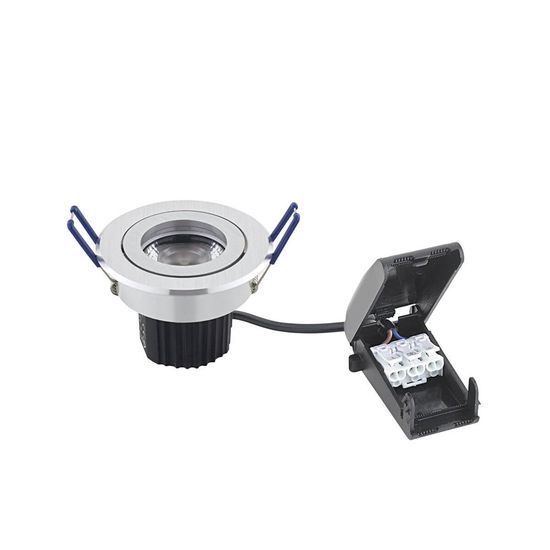 SIGOR 9W Argent Downlight 550lm 2800-2000K 36° dimmbar LED-Modul Alu gebürstet