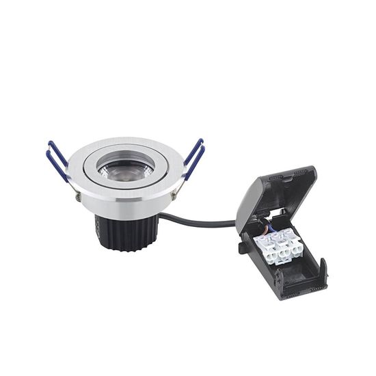 SIGOR 9W Argent Downlight 640lm 3000K 36° dimmbar LED-Modul Alu Gebürstet