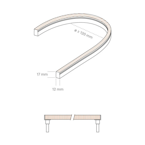 SIGOR 9,6W/m ART SIDE LED-Streifen 3000K 5m 120LED/m IP67 24V 520lm/m RA90