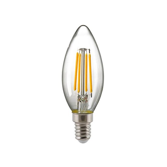 SIGOR 4,5W Kerze Filament klar E14 470lm 2700-2200K LED Lampe C35 DimmToWarm