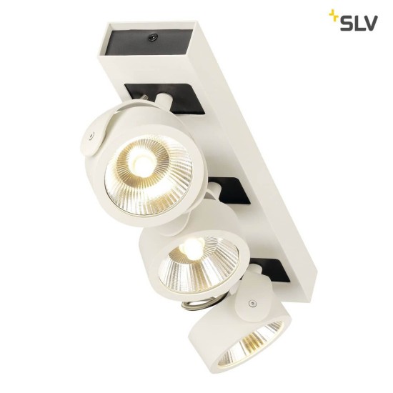 SLV 1000132 KALU LED 3 Wand- und Deckenleuchte weiss schwarz 3000K 60°