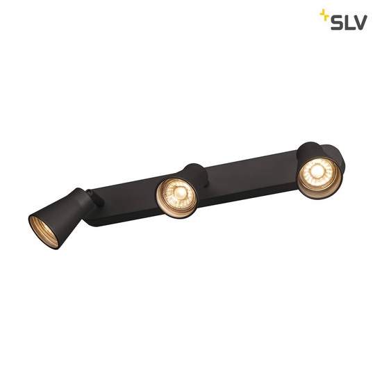 SLV 1000892 AVO CW Triple Indoor Wand- und Deckenaufbauleuchte QPAR51 schwarz max. 50W