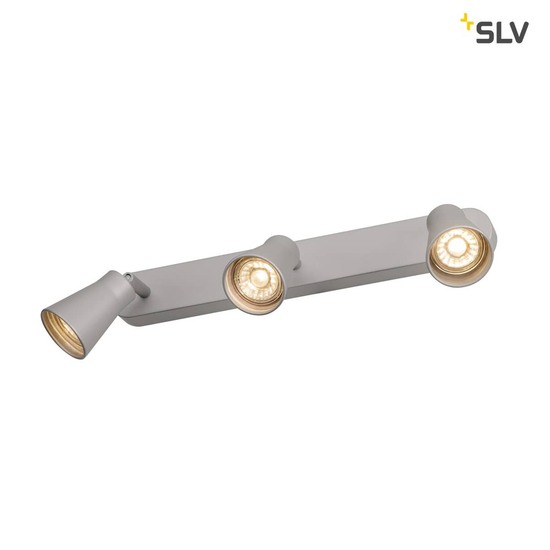 SLV 1000894 AVO CW Triple Indoor Wand- und Deckenaufbauleuchte QPAR51 silber max. 50W