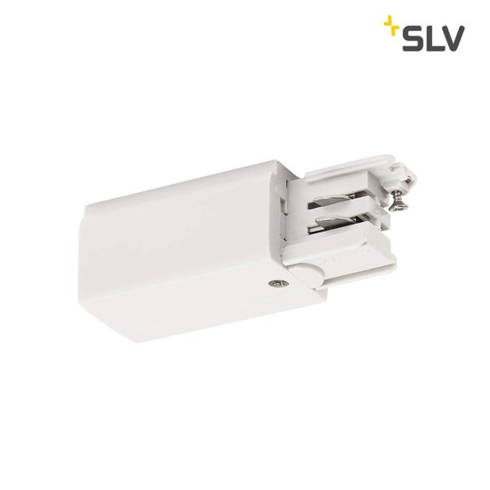 SLV 1001379 Einspeiser für S-TRACK 3P.Schiene Erde links verkehrsweiß
