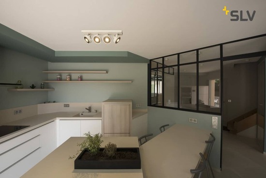 SLV 1002024 KALU CW Indoor Wand- und Deckenaufbauleuchte quad QPAR111 weiß 4x75W