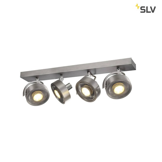 SLV 1002025 KALU CW Indoor Wand- und Deckenaufbauleuchte quad QPAR111 alu gebürstet 4x75W