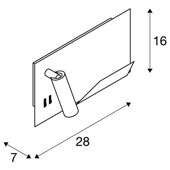 SLV 1003455 SOMNILA SPOT LED Wandleuchte 3000K schwarz Version links inkl. USB Anschluss