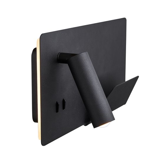 SLV 1003456 SOMNILA SPOT LED Wandleuchte 3000K schwarz Version rechts inkl. USB Anschluss