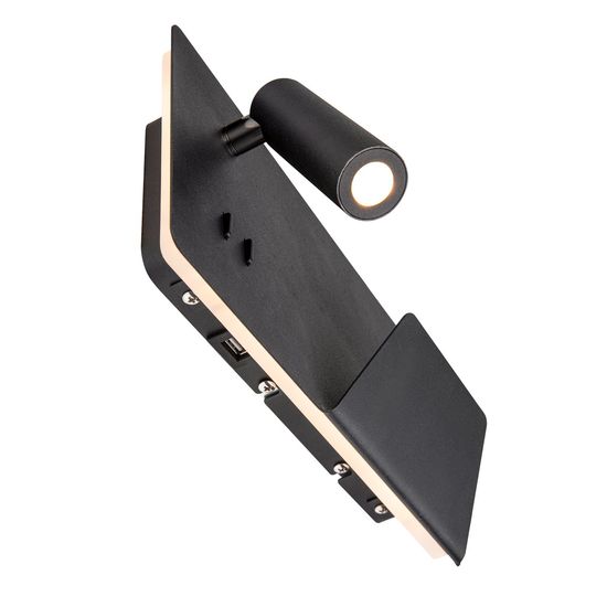 SLV 1003456 SOMNILA SPOT LED Wandleuchte 3000K schwarz Version rechts inkl. USB Anschluss