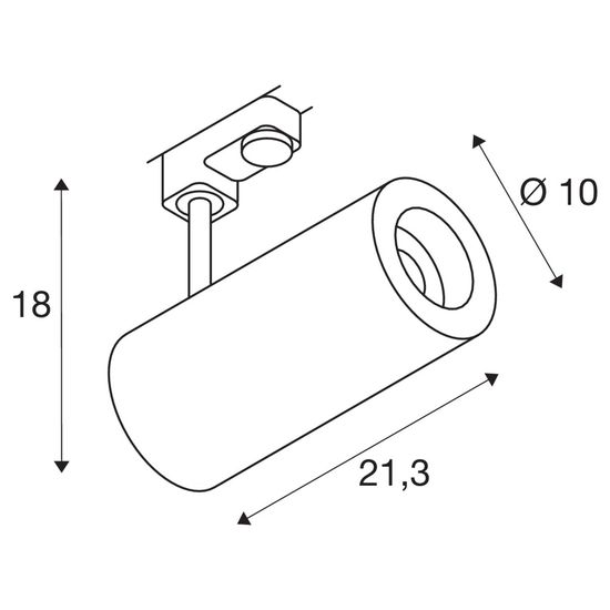 SLV 1004267 NUMINOS PHASE L 3 Phasen System Leuchte schwarz 2700K 36°
