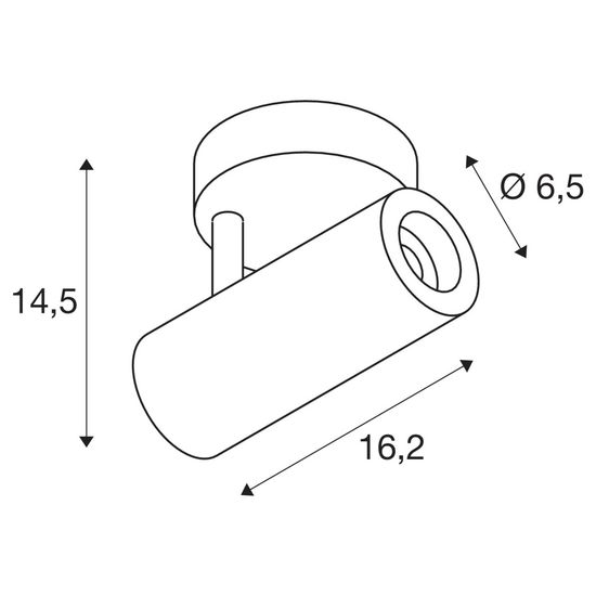 SLV 1004404 NUMINOS SPOT DALI S LED Deckenaufbauleuchte schwarz 4000K 60°