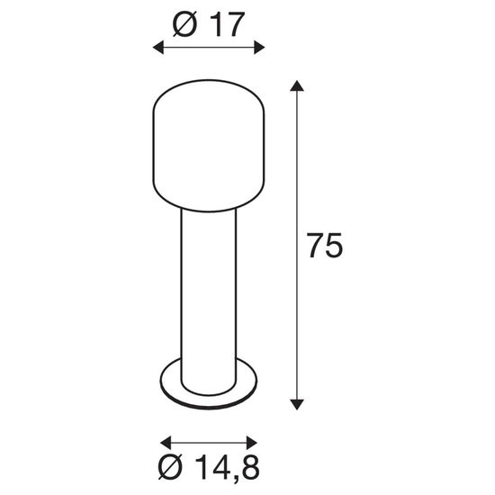 SLV 1004680 OVALISK 75 FL, Outdoor LED Stehleuchte anthrazit CCT switch 3000/4000K IP65