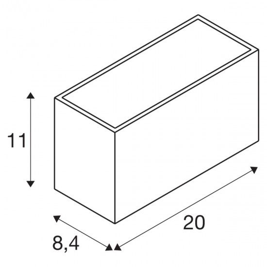 SLV 1005151 SITRA CUBE M Wandaufbauleuchte anthrazit 1700Lm 14W