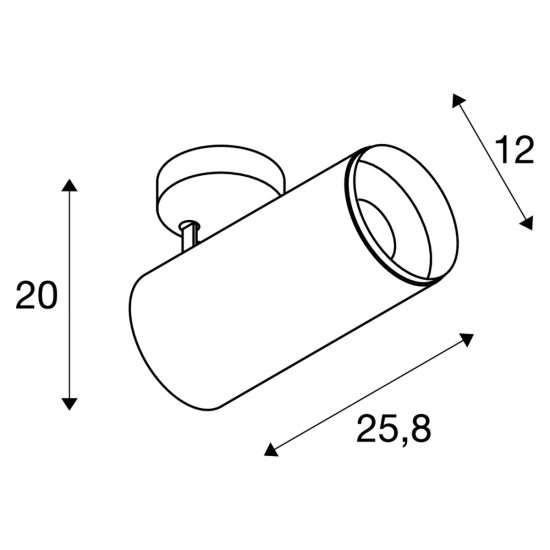 SLV 1006093 NUMINOS SPOT XL PHASE LED Deckenaufbauleuchte weiss 3000K 36°