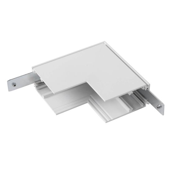 SLV 1006586 L-Verbinder mechanisch, 48V TRACK, für Aufbauschiene tief, Stereo, weiß