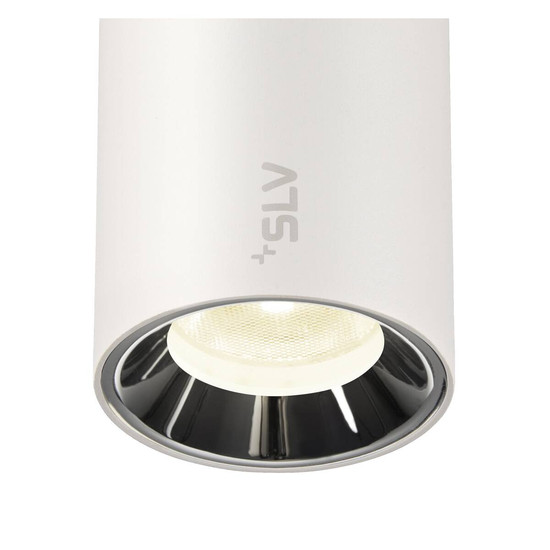 SLV NUMINOS XS, 48V Spot, rund, 4000K, 8.7W, DALI 2, 55°, matt weiß / glänzend chrom 1006704