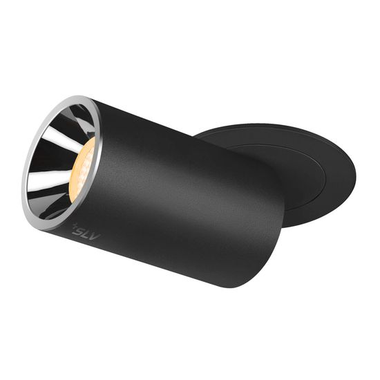 SLV 1006995 NUMINOS PROJECTOR M, Deckeneinbauleuchte, 3000 K, 20°, zylindrisch, schwarz, chrom