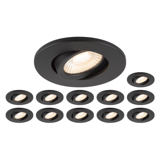 SLV 1007273 Set aus 12x 1007090 UNIVERSAL LED Downlight MOVE PHASE, IP20 38° und 1007091 cover IP20 schwarz R