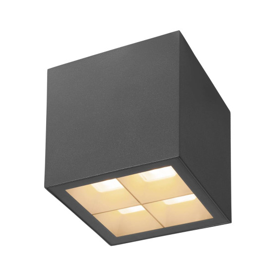 SLV 1007461 S-CUBE, LED Deckenaufbauleuchte, 2700/3000K, 15W, PHASE, 80°, anthrazit