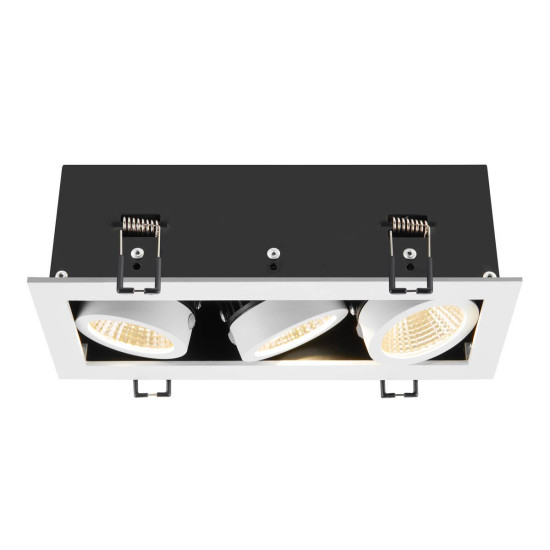 SLV 1007568 KADUX, LED Deckeneinbauleuchte, triple, 3000K, 38°, quadratisch, weiß
