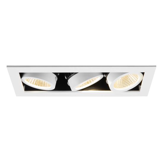 SLV 1007568 KADUX, LED Deckeneinbauleuchte, triple, 3000K, 38°, quadratisch, weiß