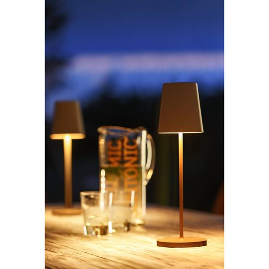 SLV 1007695 VINOLINA TWO, LED Akku-Tischleuchte IP65, 2200/2700/3000K, TOUCH, rost