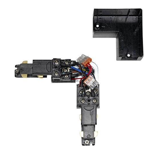 SLV S-TRACK L-Verbinder, verstellbar, mit Einspeisemöglichkeit, DALI, PHASE, schwarz 1007816
