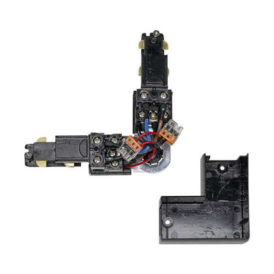 SLV S-TRACK L-Verbinder, verstellbar, mit Einspeisemöglichkeit, DALI, PHASE, schwarz 1007816