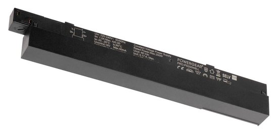 SLV 48V SYSTEM, Intrack LED Treiber, 48VDC, 200W, DALI Wireless integriert Casambi zu DALI Modul, Klemme für 220-240V Anschlusskabel, Kabelkammer, schwarz 1008382