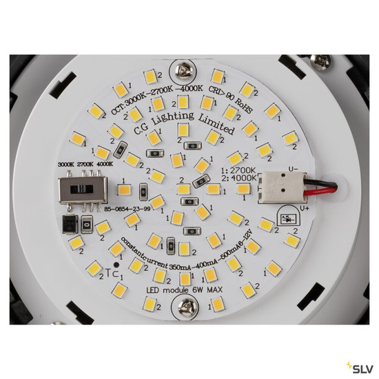 SLV 1008941 CYFT WAVE, Wand- und Deckenaufbauleuchte, 2700/3000/4000 K, 6,5 W, PHASE, schwarz / amber