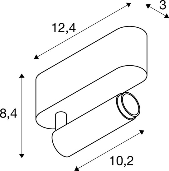 SLV 1009036 GRIP! S, Deckenaufbauleuchte, single, PHASE, 2700 K, 11 W, 29°, weiß / schwarz