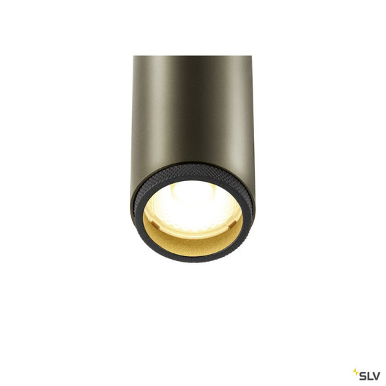SLV 1009049 GRIP! S, Deckenaufbauleuchte, double, PHASE, 3000 K, 21 W, 29°, bronze / schwarz