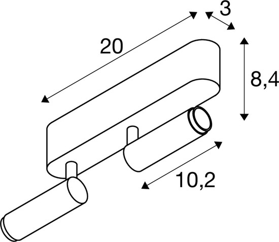 SLV 1009051 GRIP! S, Deckenaufbauleuchte, double, PHASE, 3000 K, 21 W, 29°, gold / schwarz