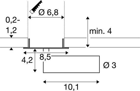 SLV 1009059 GRIP! S, Deckeneinbauleuchte, PHASE, 3000 K, 29°, IP20, zylindrisch, gold / schwarz