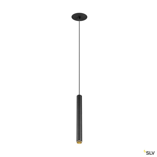 SLV 1009063 GRIP! S, Pendelleuchte, PHASE, Pendellänge 200 cm, 3000 K, 29°, schwarz / gold