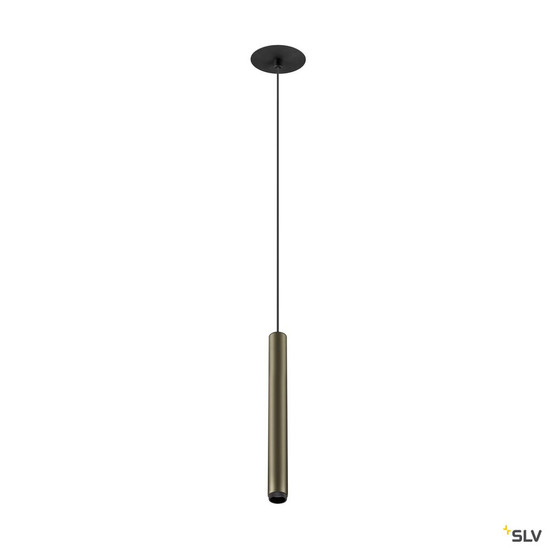 SLV 1009065 GRIP! S, Pendelleuchte, PHASE, Pendellänge 200 cm, 3000 K, 29°, bronze / schwarz