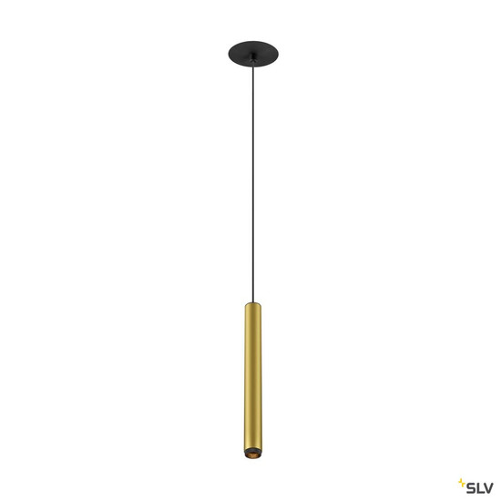 SLV 1009066 GRIP! S, Pendelleuchte, PHASE, Pendellänge 200 cm, 2700 K, 29°, gold / schwarz