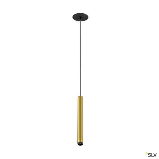 SLV 1009066 GRIP! S, Pendelleuchte, PHASE, Pendellänge 200 cm, 2700 K, 29°, gold / schwarz