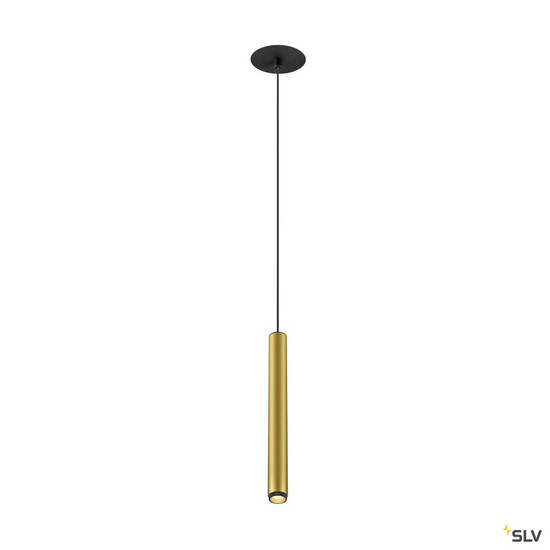 SLV 1009067 GRIP! S, Pendelleuchte, PHASE, Pendellänge 200 cm, 3000 K, 29°, gold / schwarz