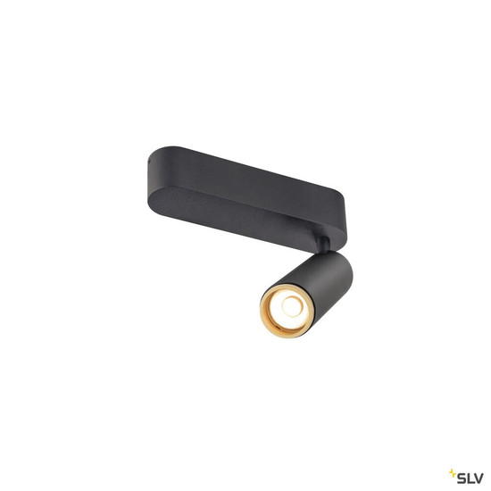 SLV 1009070 GRIP! M, Deckenaufbauleuchte, single, PHASE, 2700 K, 14 W, 42°, schwarz / gold