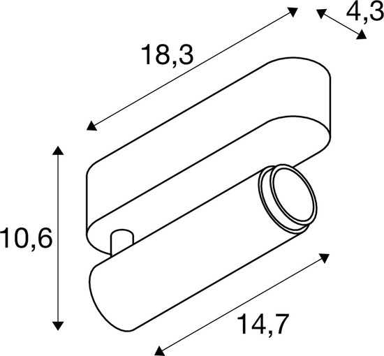 SLV 1009072 GRIP! M, Deckenaufbauleuchte, single, PHASE, 2700 K, 14 W, 42°, bronze / schwarz