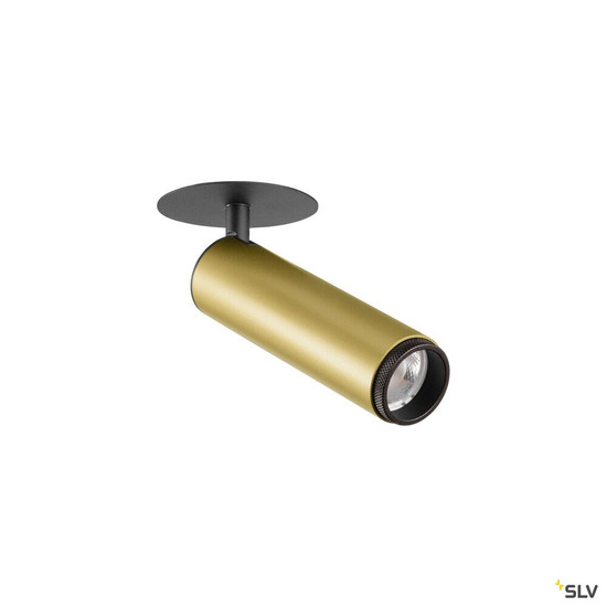 SLV 1009091 GRIP! M, Deckeneinbauleuchte, PHASE, 3000 K, 42°, IP20, zylindrisch, gold / schwarz