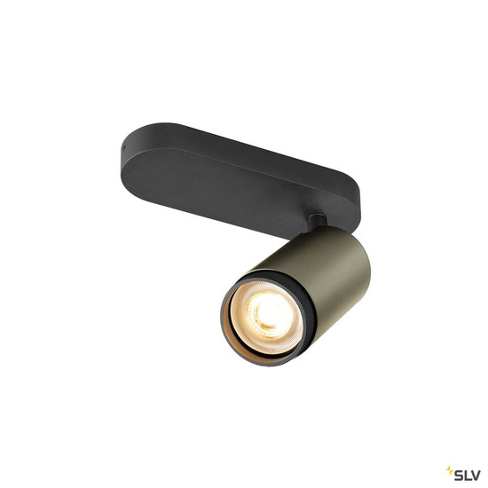 SLV 1009094 GRIP! L, SPOT CL, single, QPAR51, Deckenaufbauleuchte, zylindrisch, 1 x max. 6 Watt, bronze / schwarz