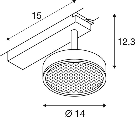 SLV 1009131 GRIP! FLAT, 1~Spot, PHASE, rund, 2700/3000 K, 16 W, schwarz / gold